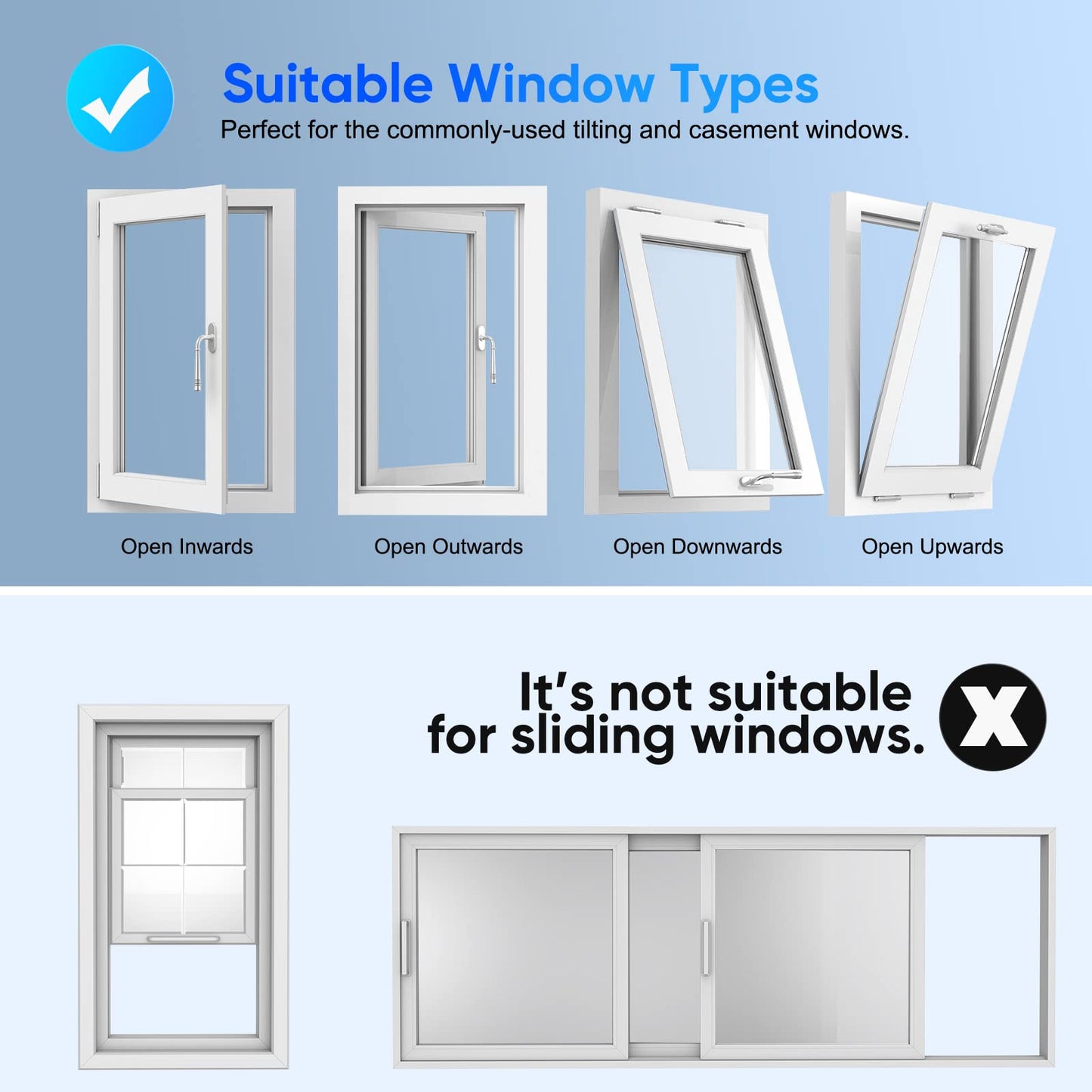 Air conditioner window seal, window seal for portable air conditioners, dryers, exhaust dryers, 400cm Hot Air Stop. Suitable for windows, casement windows, skylights. No drilling required. White.