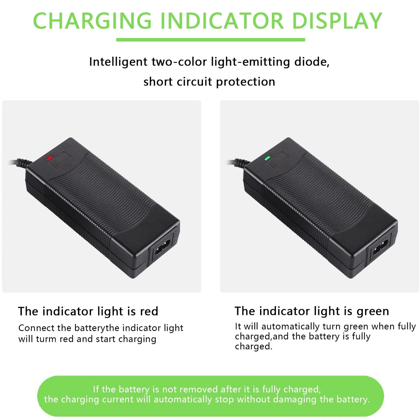 Scooter Corner 42V AC power supply bicycle charger for 36V battery electric scooter E-Bike, for dc5.5 mm2.5 mm connection
