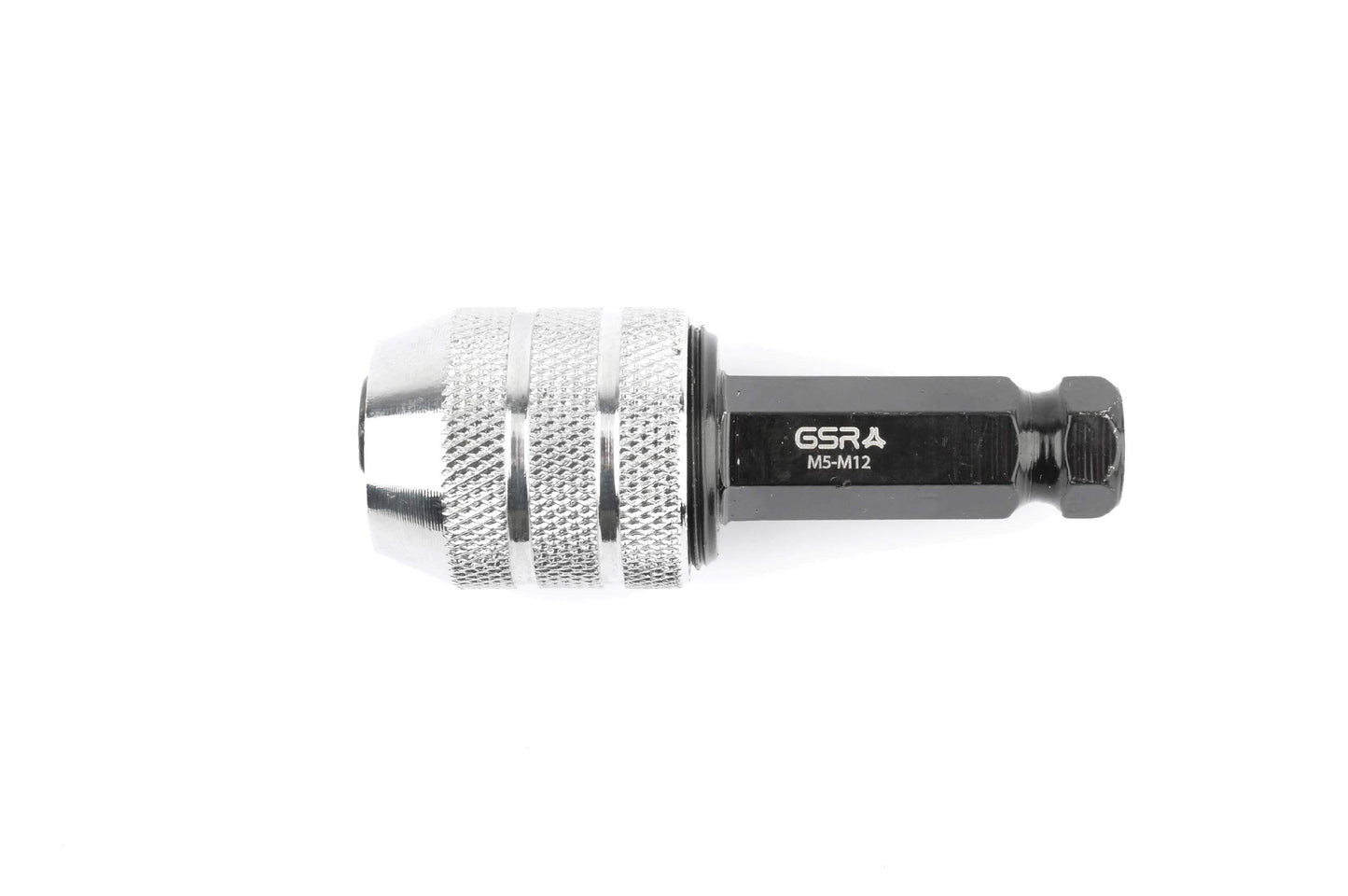 GSR Thread Cutting Adapter M5-M12 | Tool holder with 3/8" hexagon shank & square drive | For all common cordless drill/drivers | Clamping range 5-9mm | Accessories for manual tap wrenches
