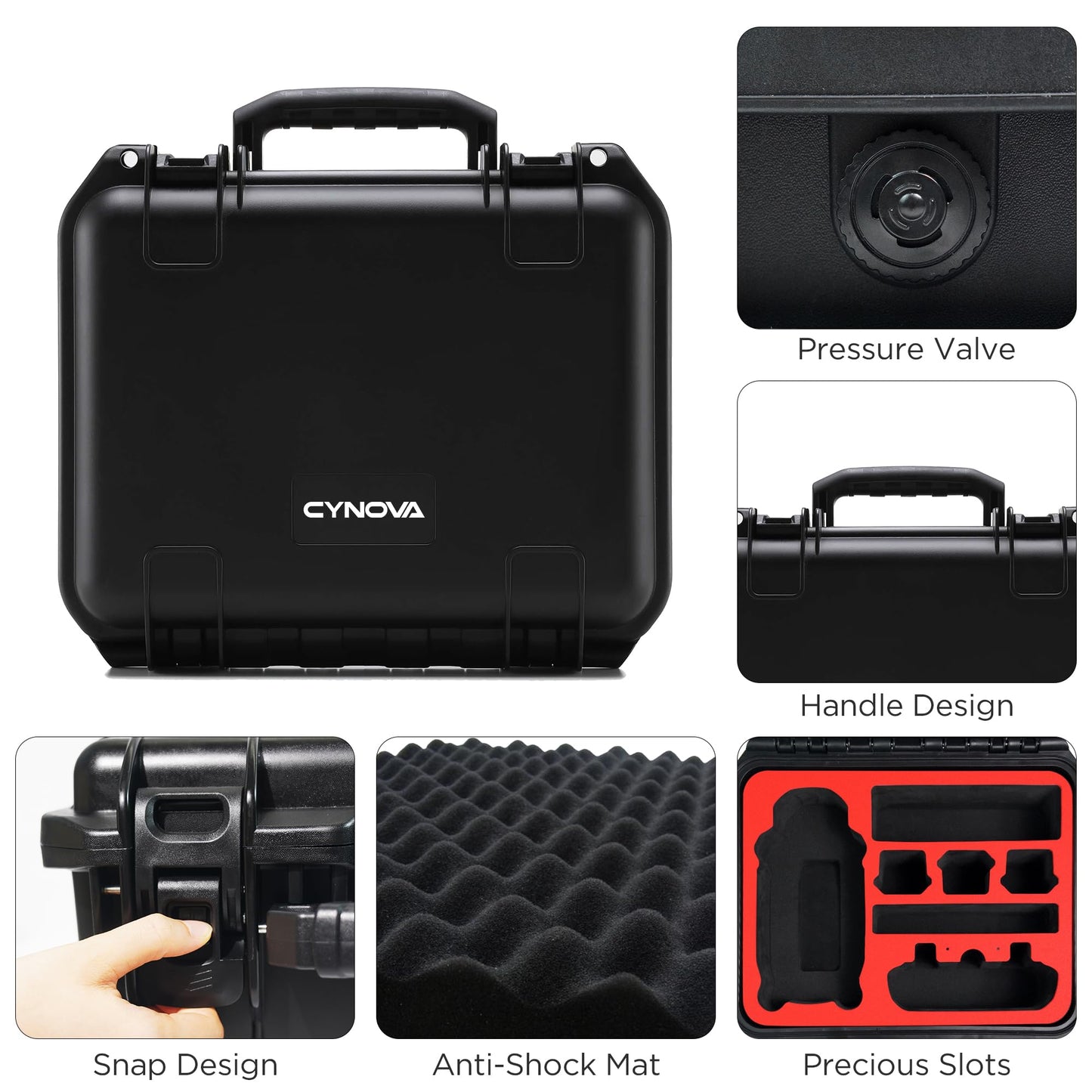 CYNOVA case for DJI AIR 3 Drone, DJI Air3 waterproof hard shell case with secure carrying bag for DJI Air 3 Fly More Combo Drone accessories, compatible with DJI RC 2/RC-N2 remote control.