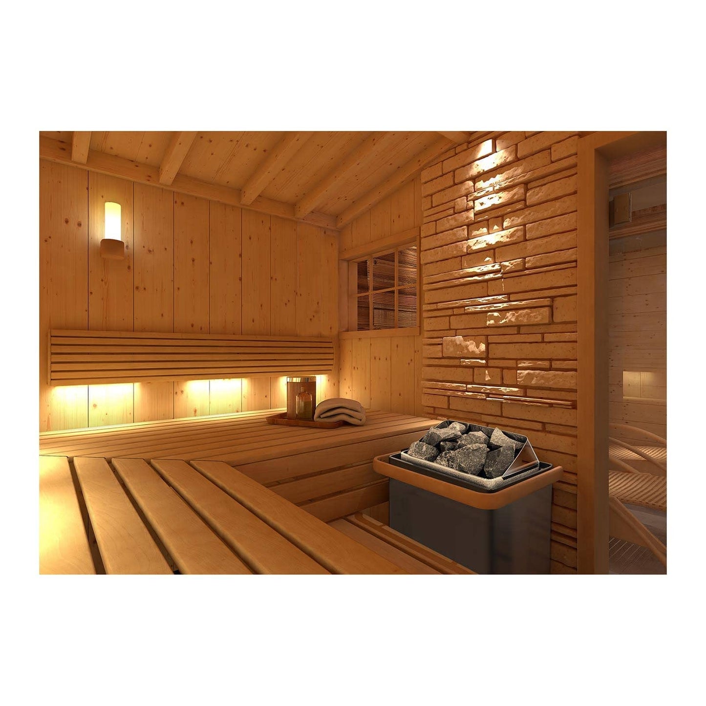 Uniprodo UNI_SAUNA_G4.5KW sauna heater 4.5 kW 30 to 110 °C overheat protection thermostat