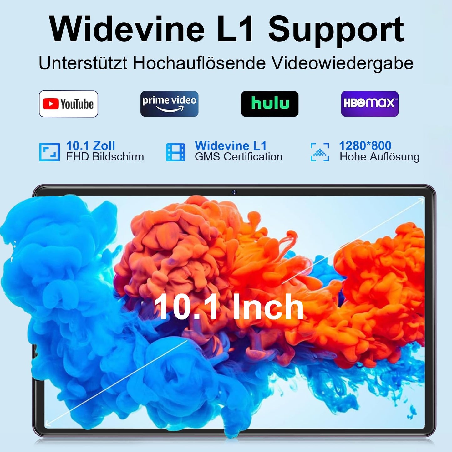 ZIOVO 10 inch tablet with 2GB RAM+128GB ROM (1TB TF), Android 14 with 5G WiFi | Widevine L1 | Octa-Core 2.0 GHz | GMS | 8000mAh | FHD 1280 * 800 | 5+8MP | BT 5.0 | AGPS | Tablet with Case - Grey