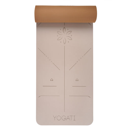 YOGATI Yoga mat non-slip Non-toxic, with carrying strap. Yoga Mat with alignment lines. Ideal yoga mats as gymnastics mat, exercise mat, fitness mat, yoga mat.