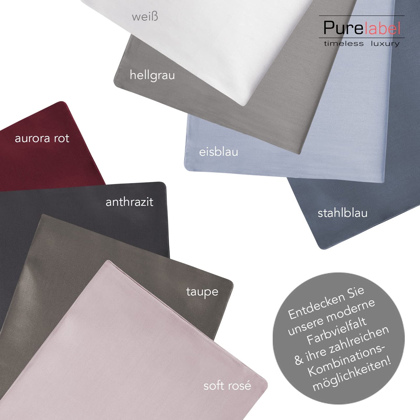 Pure Label 2-piece set of Mako satin pillowcases 40x80 cm made of 100% cotton in red - wonderfully soft pillowcases to match our bedding sets.