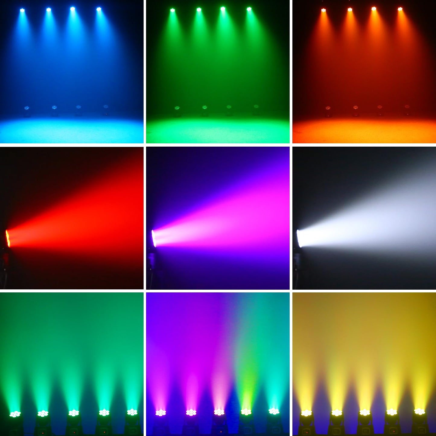 2 pack 7X15W Moving Head Wash LED lights with dmx512 RGBW, 5 control modes, 4 in 1 DJ lights for live events, bar, karaoke, Christmas, Halloween, home parties, weddings.