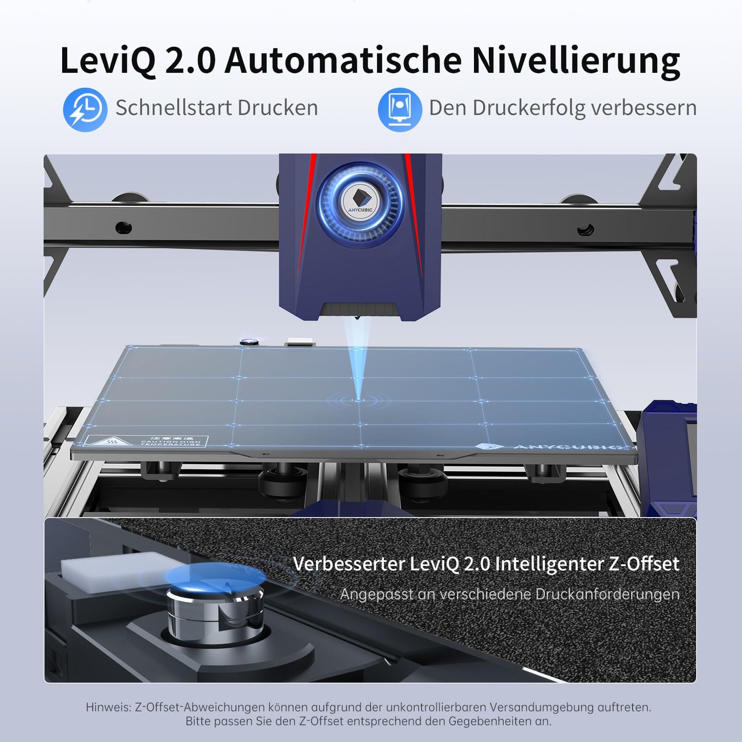 Anycubic Kobra 2 Neo 3D printer, 5 times faster high speed at 250mm/s, 3D printer with LeviQ 2.0 Auto-Leveling, new extruder and cooling system, print size 220x220x250mm