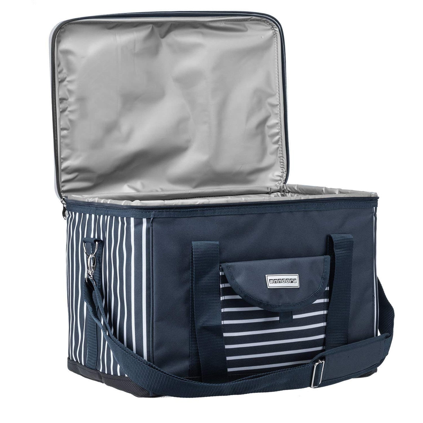 Anndora cooler bag XL navy blue white 40 liters - cooling box insulated bag picnic bag