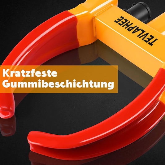 Tevlaphee 2-Pack Wheel Lock Clamp with Security Lock and 6 Same Keys for Car Trailer RV Tire Boot Anti-Theft Wheel Clamp Lock (Red-Yellow-2 Pack)