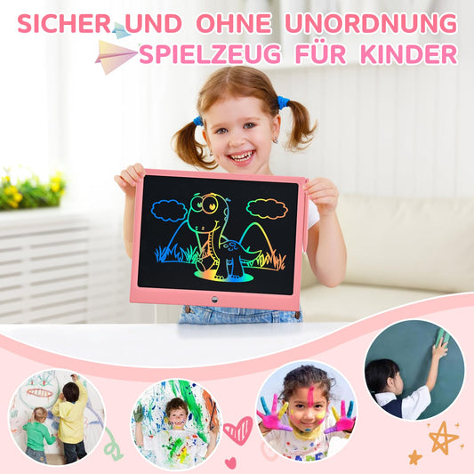 15 inch LCD Drawing Board for Kids, RaceGT Drawing Board for Kids, Magic Drawing Board, Drawing Pad for Children, Environmentally Friendly Bright Colored Writing Pad, kids' tablet for ages 3 and up, Gifts for Kids - Pink.