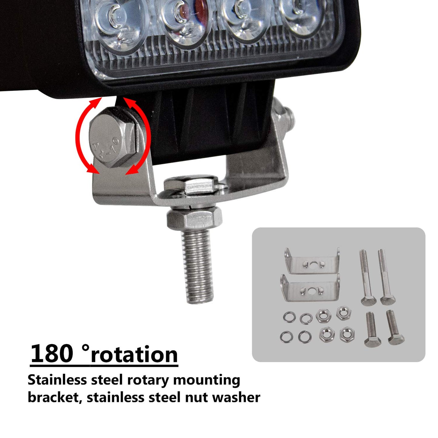 Willpower 10pc LED Spotlight 4'' 10cm 48W LED Work Light 12V 24V Auxiliary Light Car Reverse Light Led Waterproof for Off-road Tractor SUV ATV Place