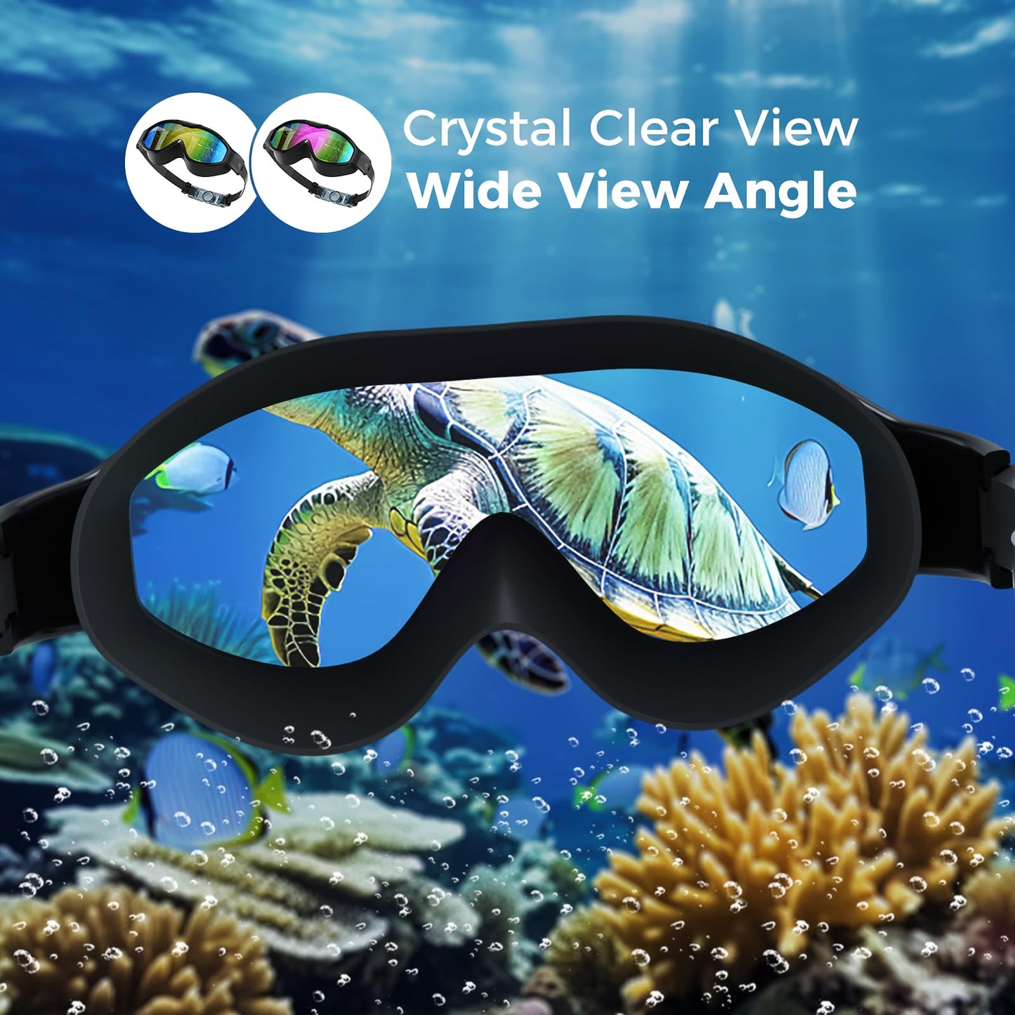Yomisee Swim Goggles for Men Women Adults, 2 Pack Swimming Goggles with UV Protection & Anti-Fog Protection.