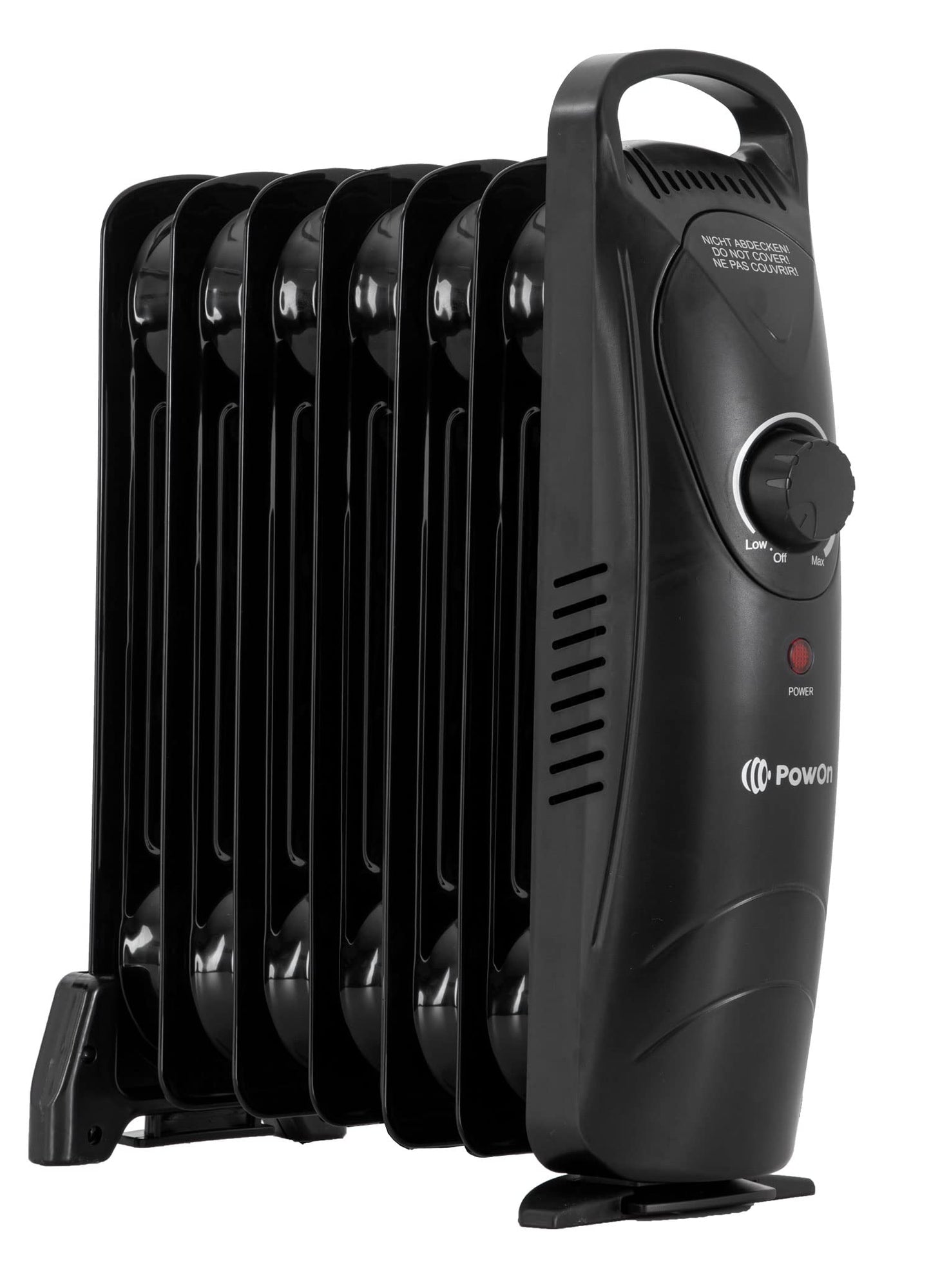 600W Oil Radiator by PowOn with 7 fins - 30x14x38 Electric Heater, Energy-efficient. Great for saving energy, this electric oil radiator offers effective heating for your space.