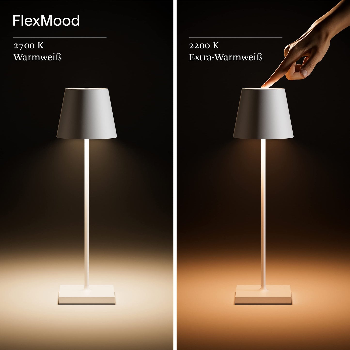 SIGOR Nuindie - Dimmable LED battery-powered table lamp for indoor & outdoor use, IP54 splash-proof, 38 cm in height, rechargeable with Easy Connect, 12 h runtime, plum blue