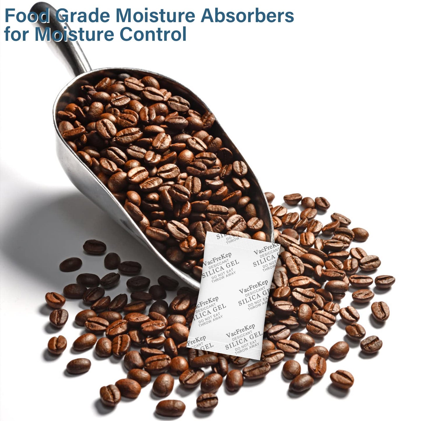 VacFreKep 5 grams 300 pieces Moisture Absorber Sachets, Silica gel Desiccant Packs for storage, Silica Gel Packets as a desiccant.