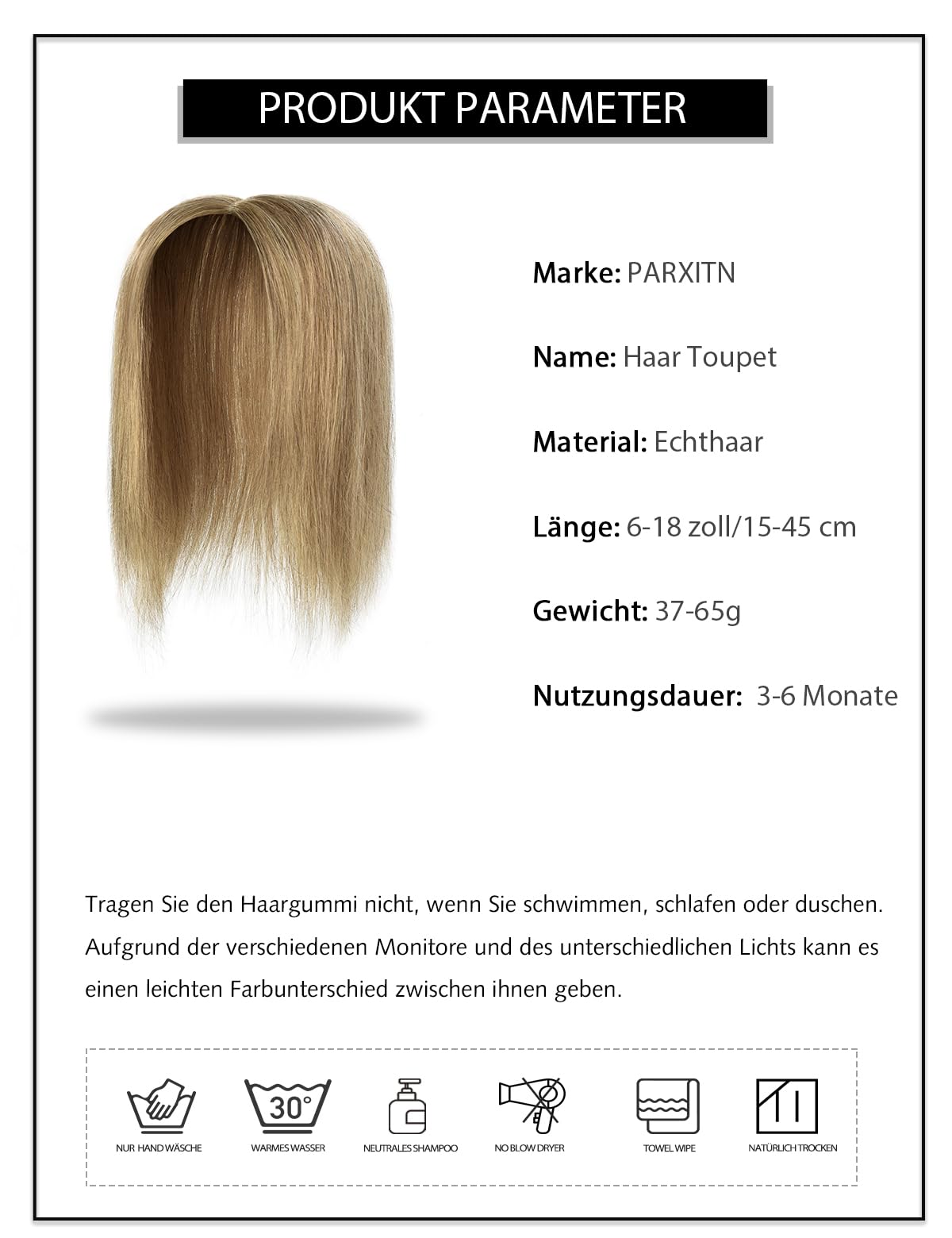 PARXITN Clip in Extensions Real Hair Topper Hair Toppers for Women Clip in Toupee Hair Extensions Real Wiglet Hairpieces 25cm Hair Topper Real Hair Chestnut Brown