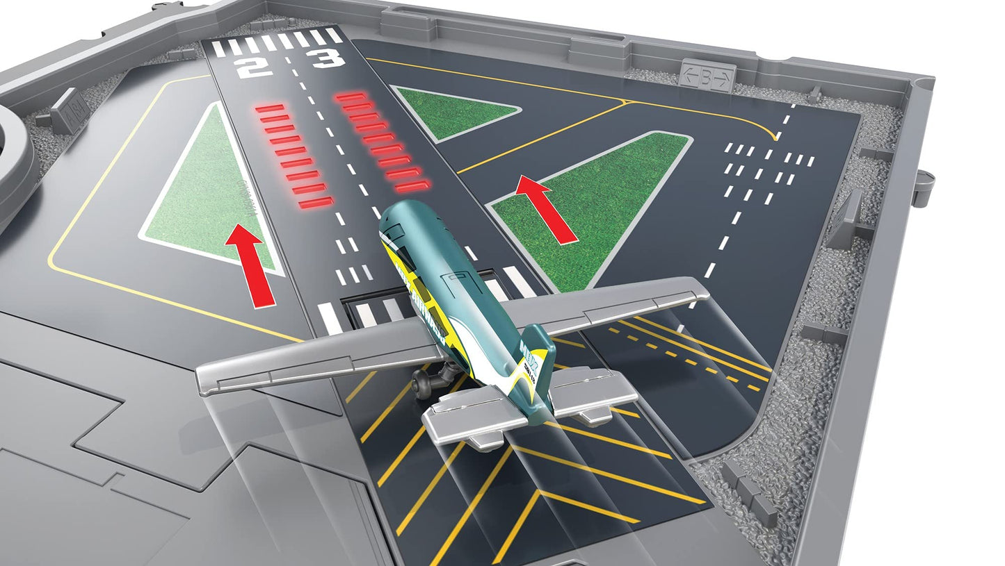 Matchbox HGC59 - Action Drivers Matchbox Airport Adventure with lights, sounds, and moving parts, 1 vehicle and 1 airplane, compatible with other sets, gift for kids ages 3 and up.