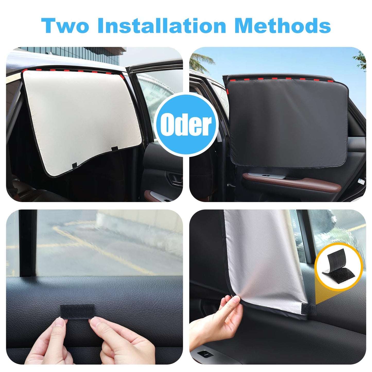 XCBYT Car Sun Shade Side Window Magnetic,4 Pieces Privacy Car Window Sunshade,Car Sun Shade Baby,UV Protection Heat Insulation Car Darkening,More Magnets (TY04S)