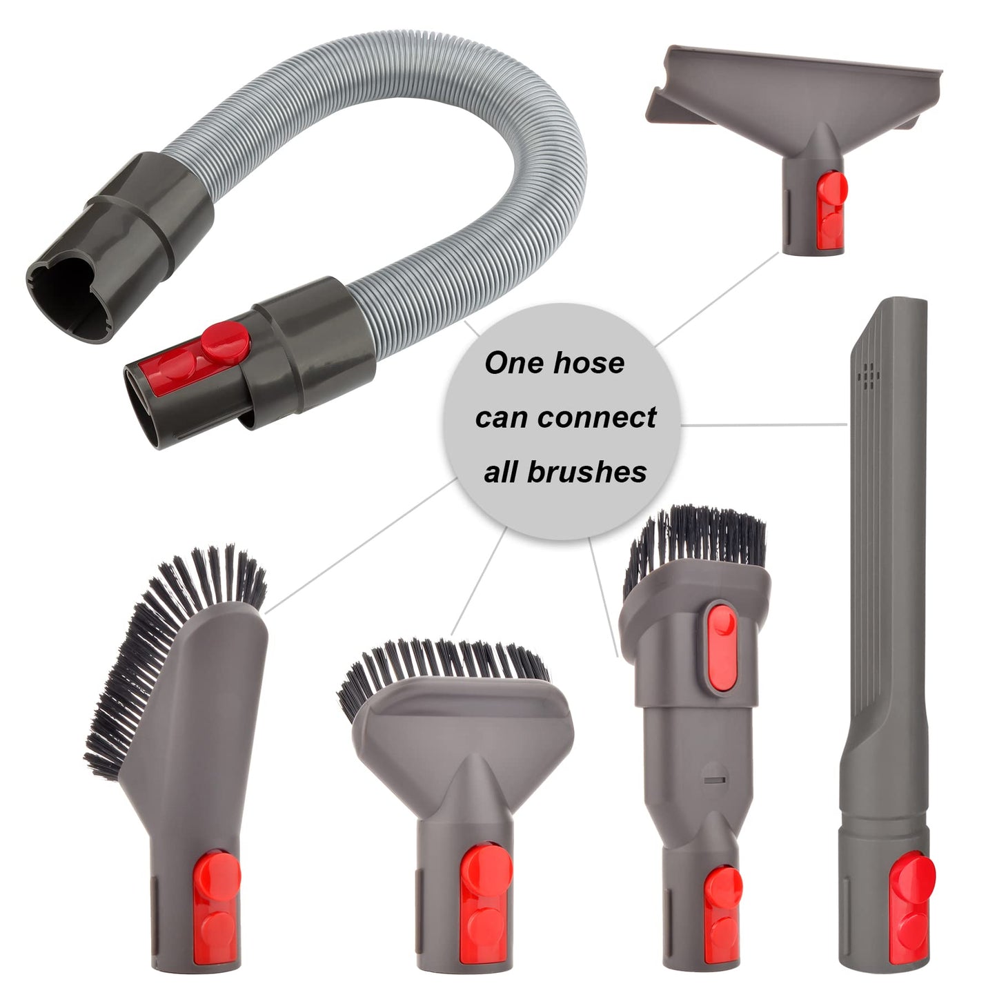 AINUO accessory kit mounting set with flexible hose for Dyson Gen5 V15 V12 V7 V8 V10 V11 SV10 SV11 cordless vacuum cleaner (6 in 1)