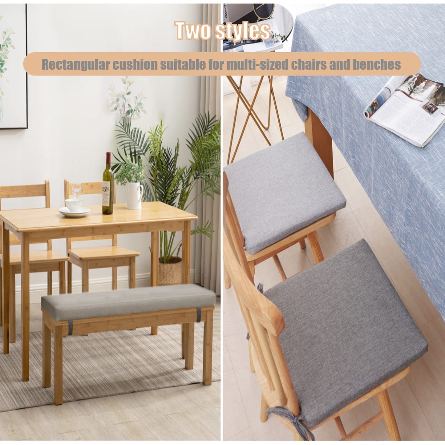 Kimgull Bank pad seat cushion bench bench cushion seat cushion bench cushion bench pad cushion for benches cushion pad for kitchen bench garden bench dining bench (120X40X5CM Gray)