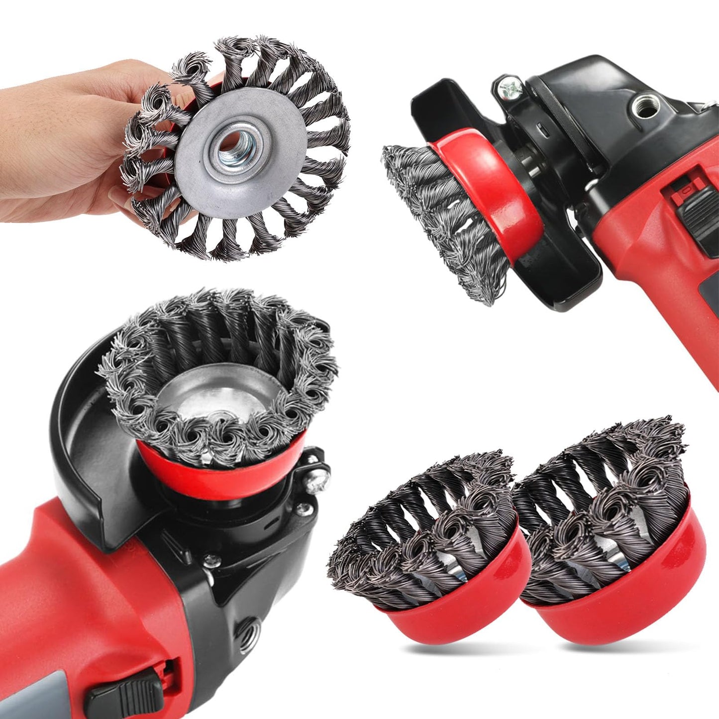 5 pieces Angle Grinder Wire Brush, 75/100/125mm Stainless Steel Wire Brush Flex, M14 Wire Brush Angle Grinder for Cleaning and Grinding
