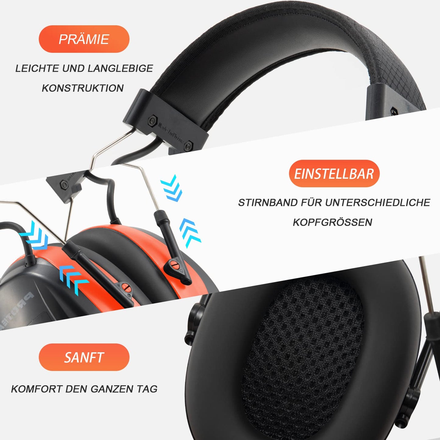 PROTEAR Hearing Protection with Radio DAB/DAB+/FM/Bluetooth 5.3, Noise Cancelling Wireless Headphones for Workshop, Garden/Mowing, SNR 30dB