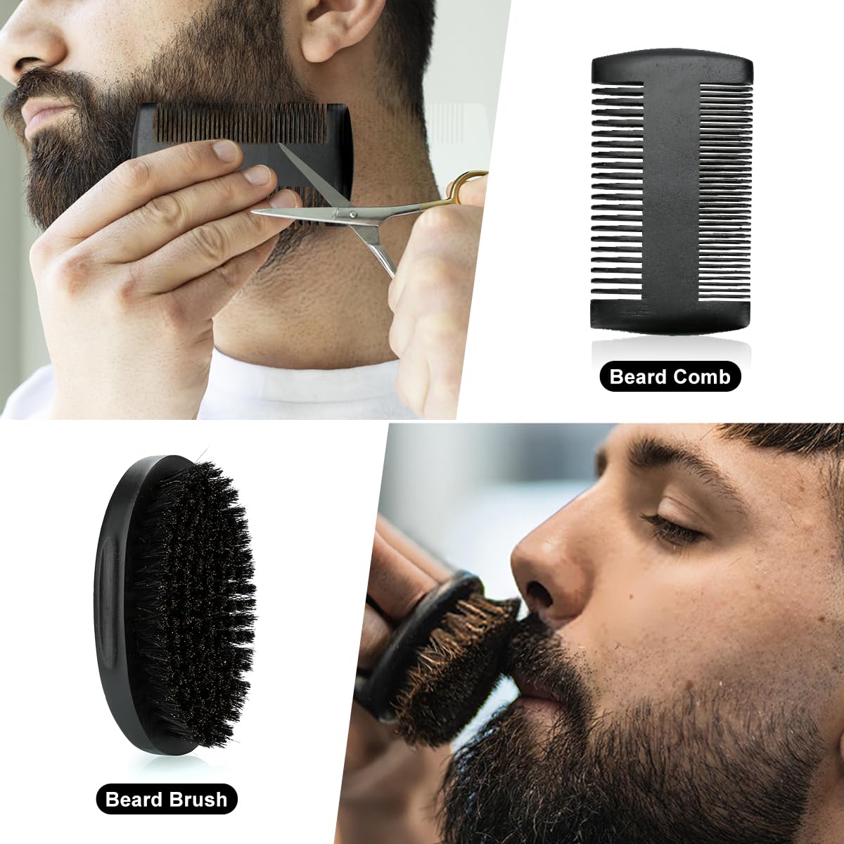 Beard grooming set for men, beard growth kit gifts for men dad, birthday gift for men, beard oil, beard brush, beard comb, beard balm, beard kit, gifts for men.