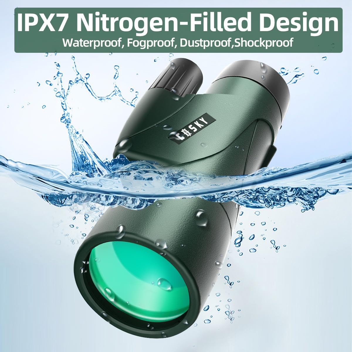 Gosky Monocular Telescope, Piper 12x55 High Definition Monocular for adults with BAK4 prism and FMC lens, lightweight, compact with smartphone adapter, suitable for bird watching.
