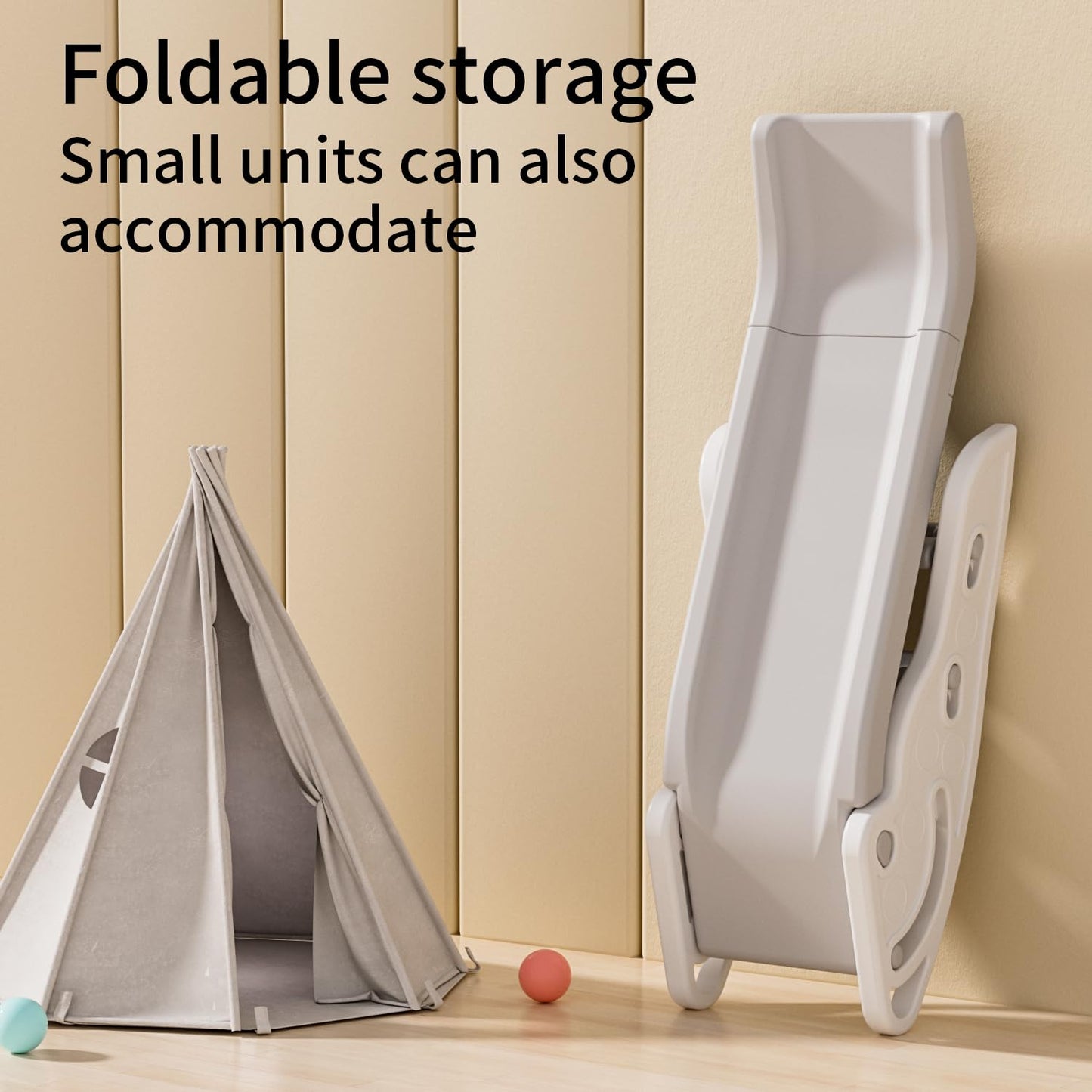 Gupamiga Slide Outdoor and Indoor for Kids with Handles, Extra Long Slide Slope and Non-Slip Stairs, High Strength, Easy Assembly and Foldable, Children's Slide for Ages 3+ (white)