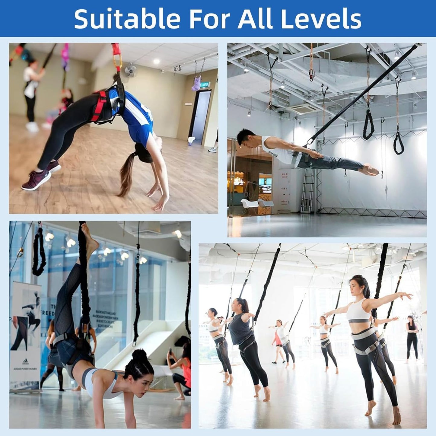 PRIOR FITNESS Bungee Fitness Equipment Set, heavy bungee resistance band, elastic dance bungee cord, bungee training device for home, gym, professional training equipment. (70KG)