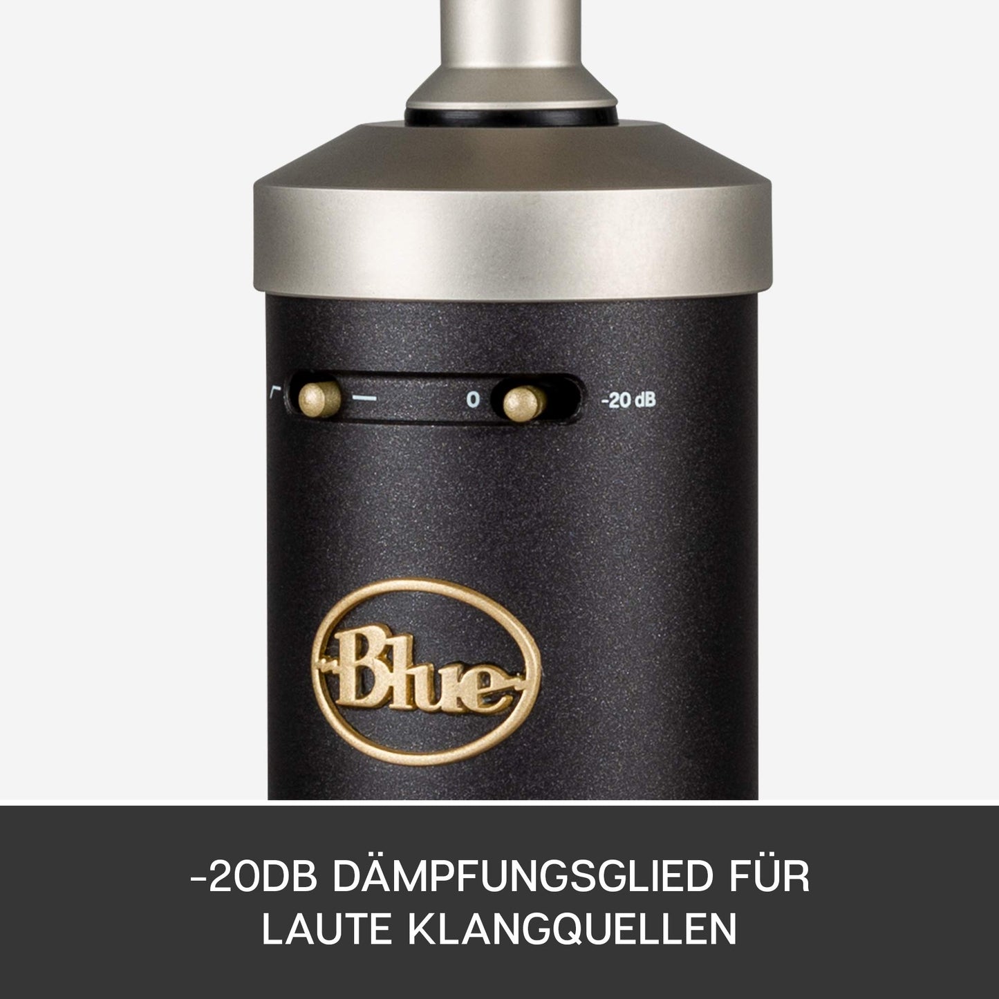 Blue Baby Bottle SL XLR condenser microphone for recording and streaming, with large diaphragm capsule, wooden storage box, and shock mount - Black