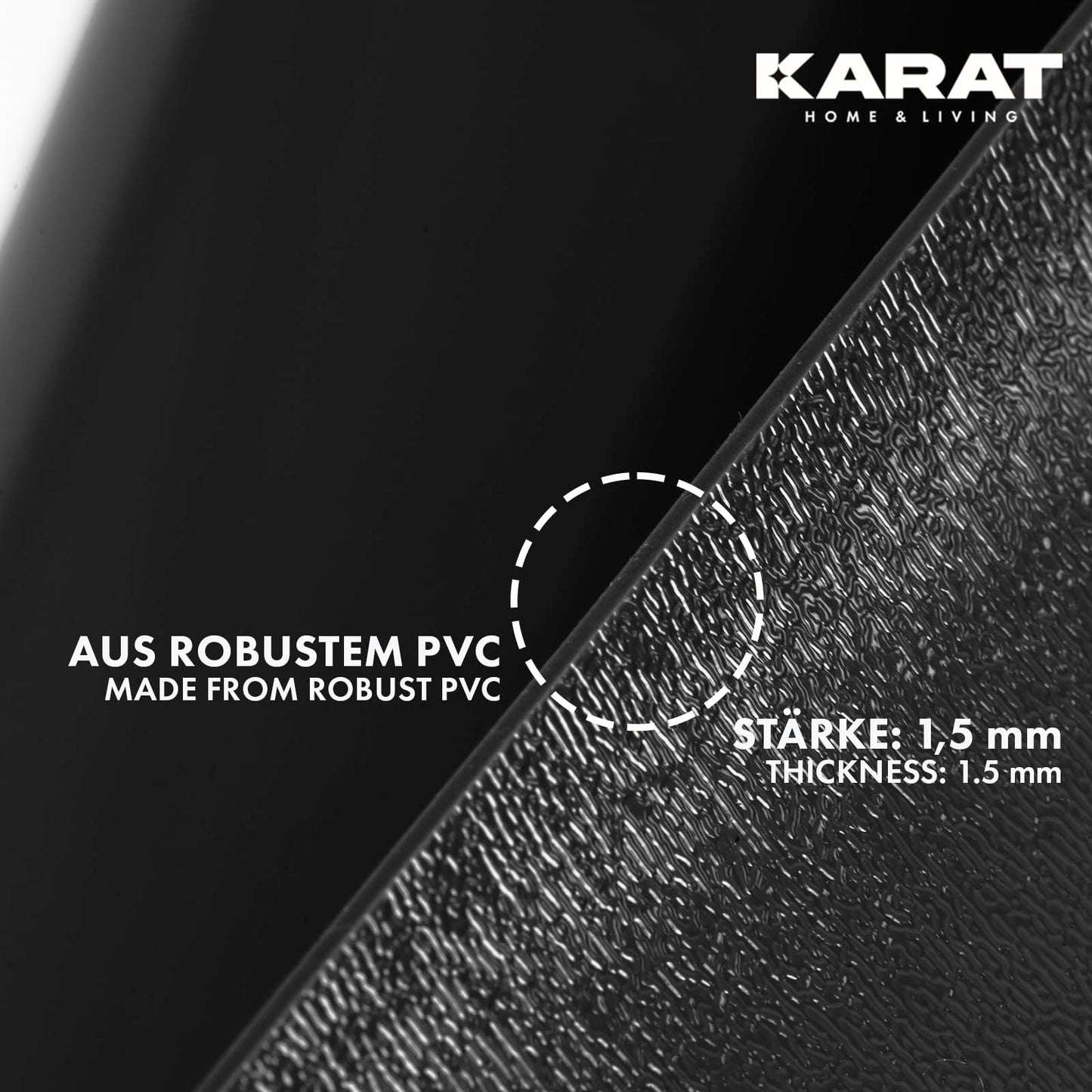 KARAT Floor Protection Mat for Hard Floors - Neo - Floor Protection Mat for Office Chair for Parquet Laminate Floor Mat Office Chair - Thickness: 1.5 mm (Black, 114 x 500 cm)