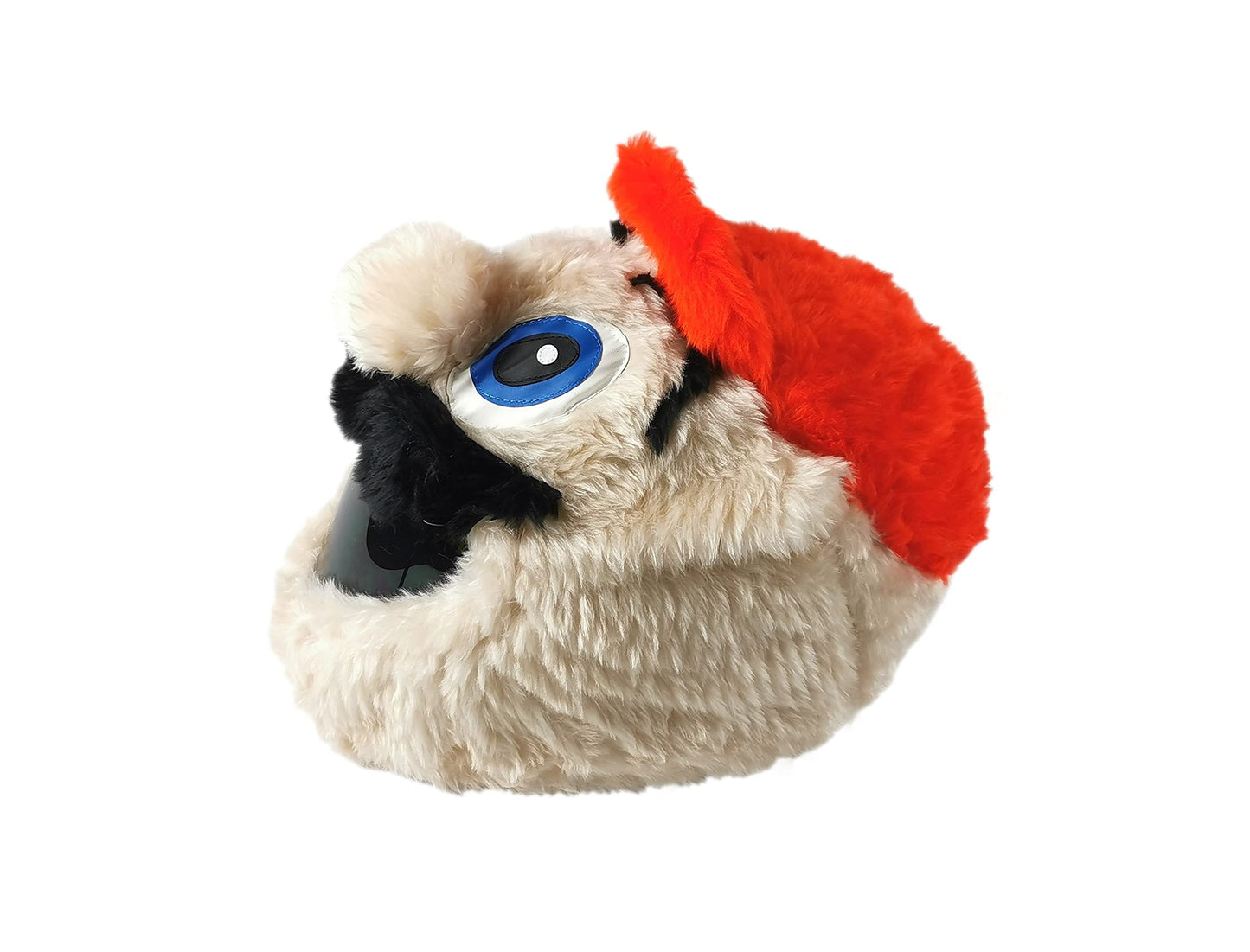 FunnyRiders plush motorcycle helmet cover - Funny motorcycle helmet cover - Motorcycle helmet cover - High-quality fabric helmet decoration.