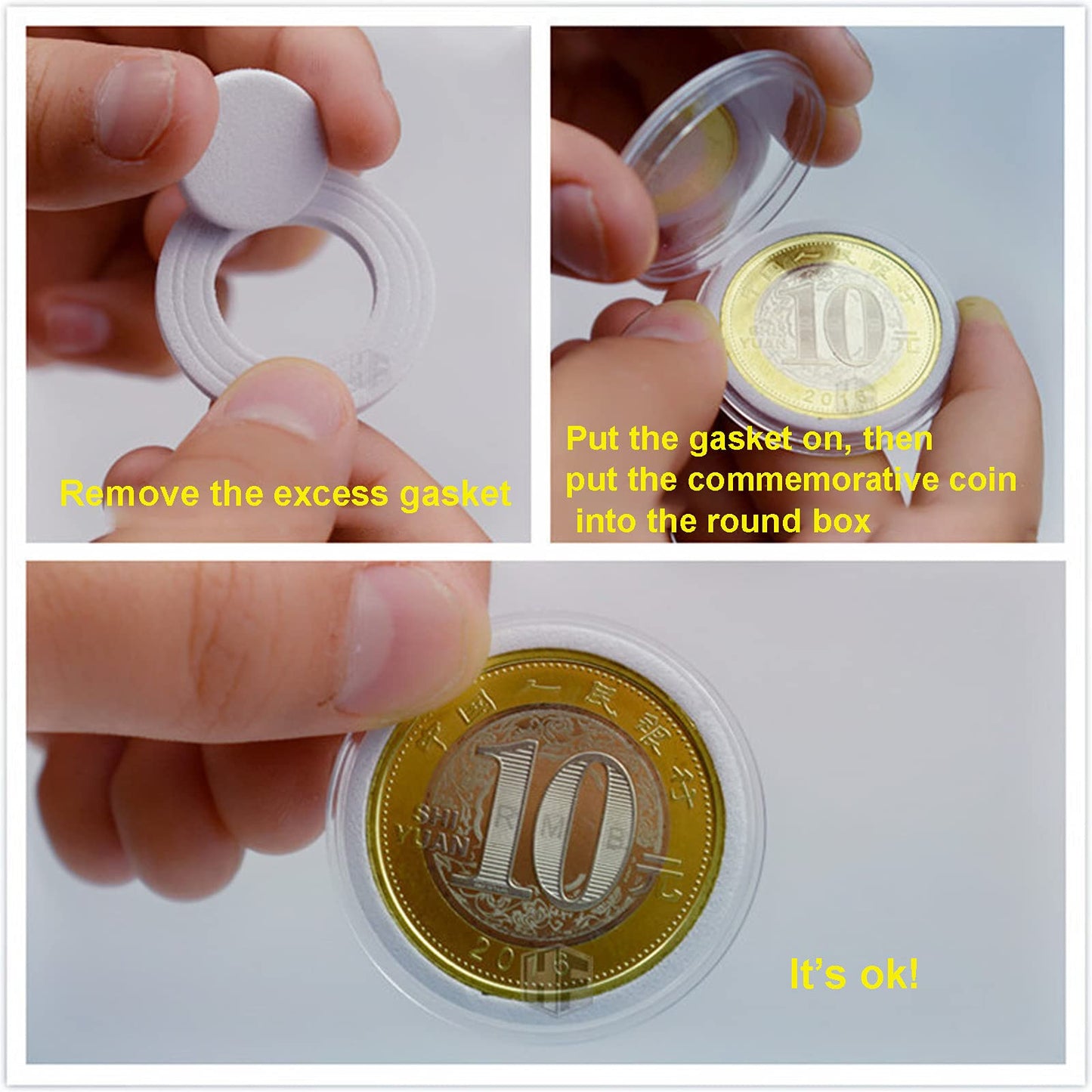 Wooden coin capsule holder, coin storage box, coin collection holder with lock, coin collector organizer, container, coin display for 40 coins and 100 banknotes.