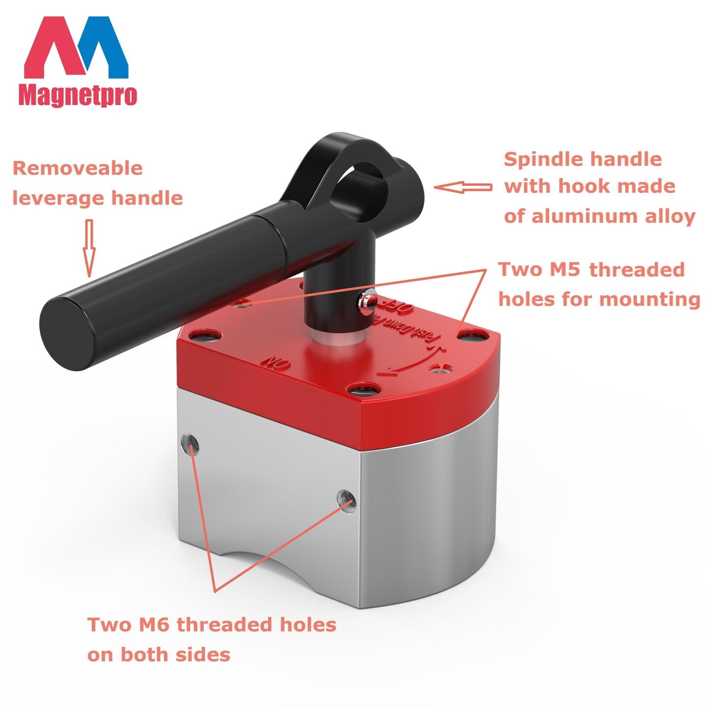 Magneticpro Multi-purpose Switching Magnets, Lifting Magnet with 300 KG Holding Force, ON/OFF Magnets for Lifting, Positioning, Editing & Welding, Liquid Filtration, Automation, Metal Separation