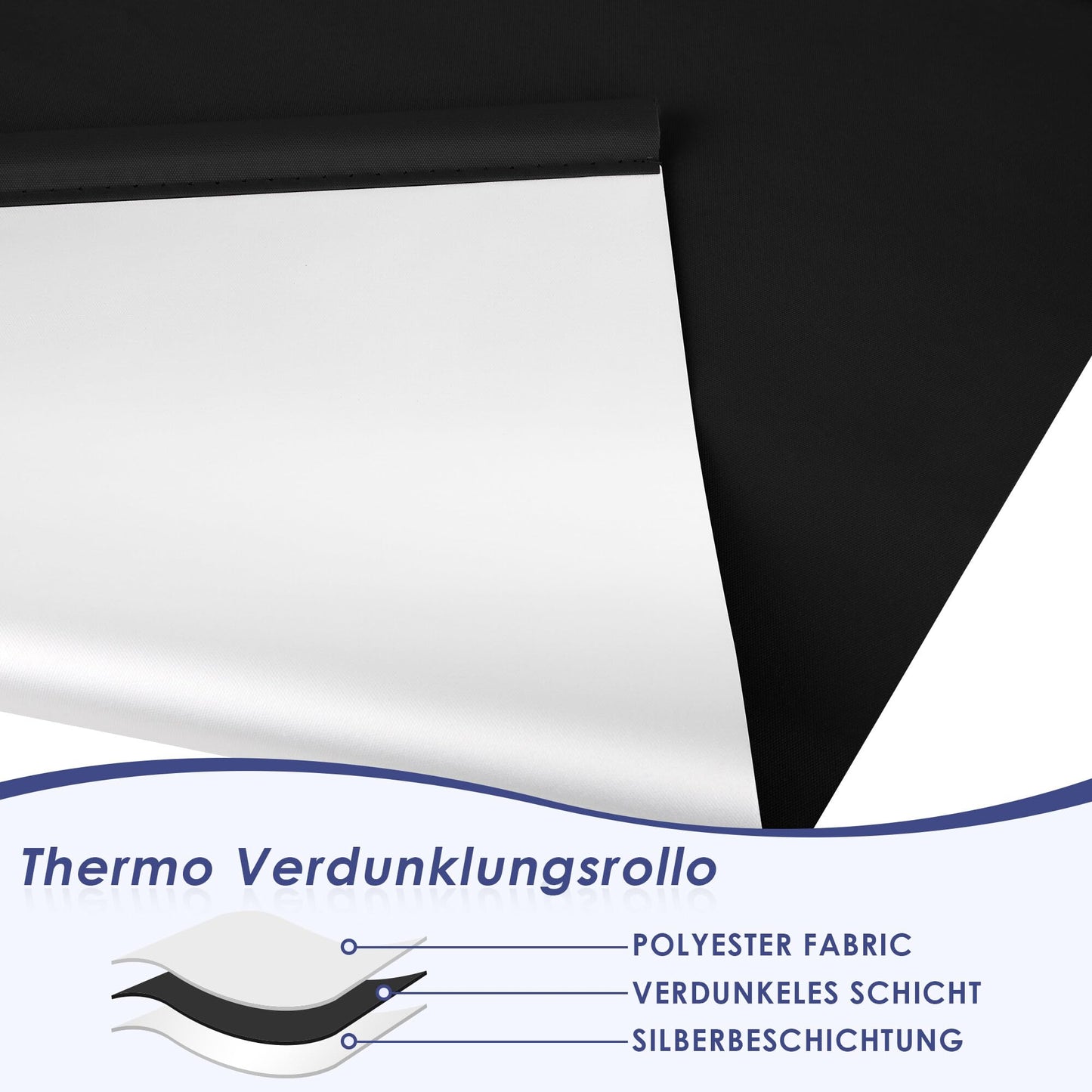 smartdemo blackout roller blind without drilling & with drilling, clamp roller blind window blind black 120x150cm (WxH), thermal roller blind privacy and sun protection, clamp roller blinds for windows & doors