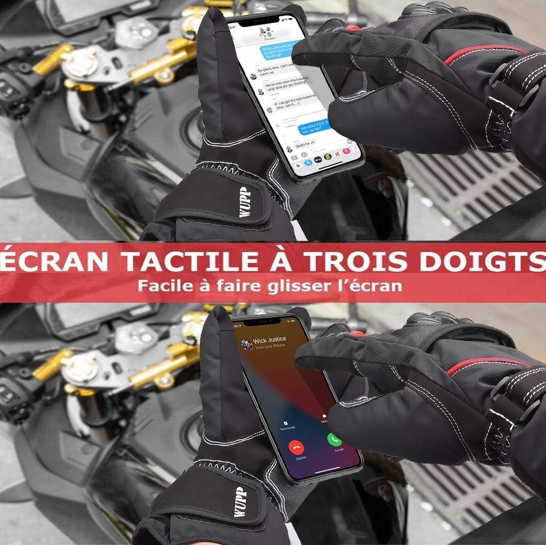 Motorcycle gloves, Warm motorcycle gloves, Winter touchscreen gloves, Gloves for men and women Waterproof, Windproof & Non-slip, multiple reinforcements and protectors for Motocross.