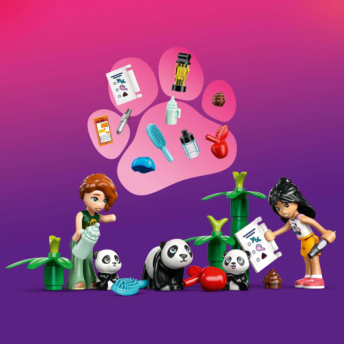 LEGO Friends Panda Care Station - Toy with treehouse, quad bike, 2 mini-dolls, and 3 panda figures - Creative set for girls aged 7 and up - 42648