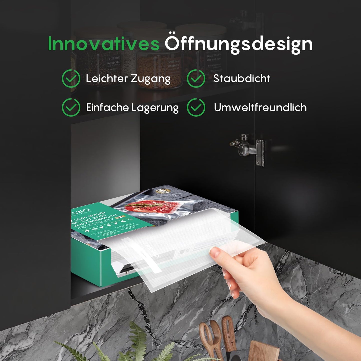 Fresco vacuum bags, food, 20 x 30 cm, 120 bags, embossed, BPA-free, storage, freezing, and cooking in vacuum, suitable for all vacuum machines.