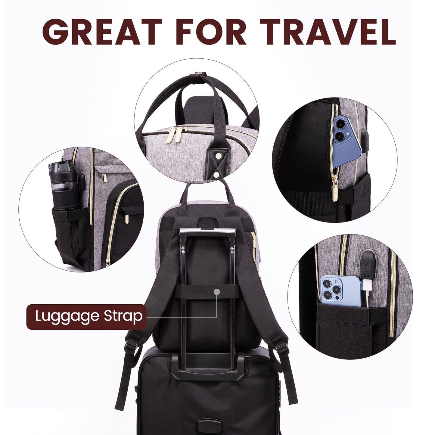 LOVEVOOK backpack for women, laptop backpack for 17 inch laptops, school backpack for girls and teenagers, waterproof school bag for boys, anti-theft school bag for school, travel, work. Lightweight.