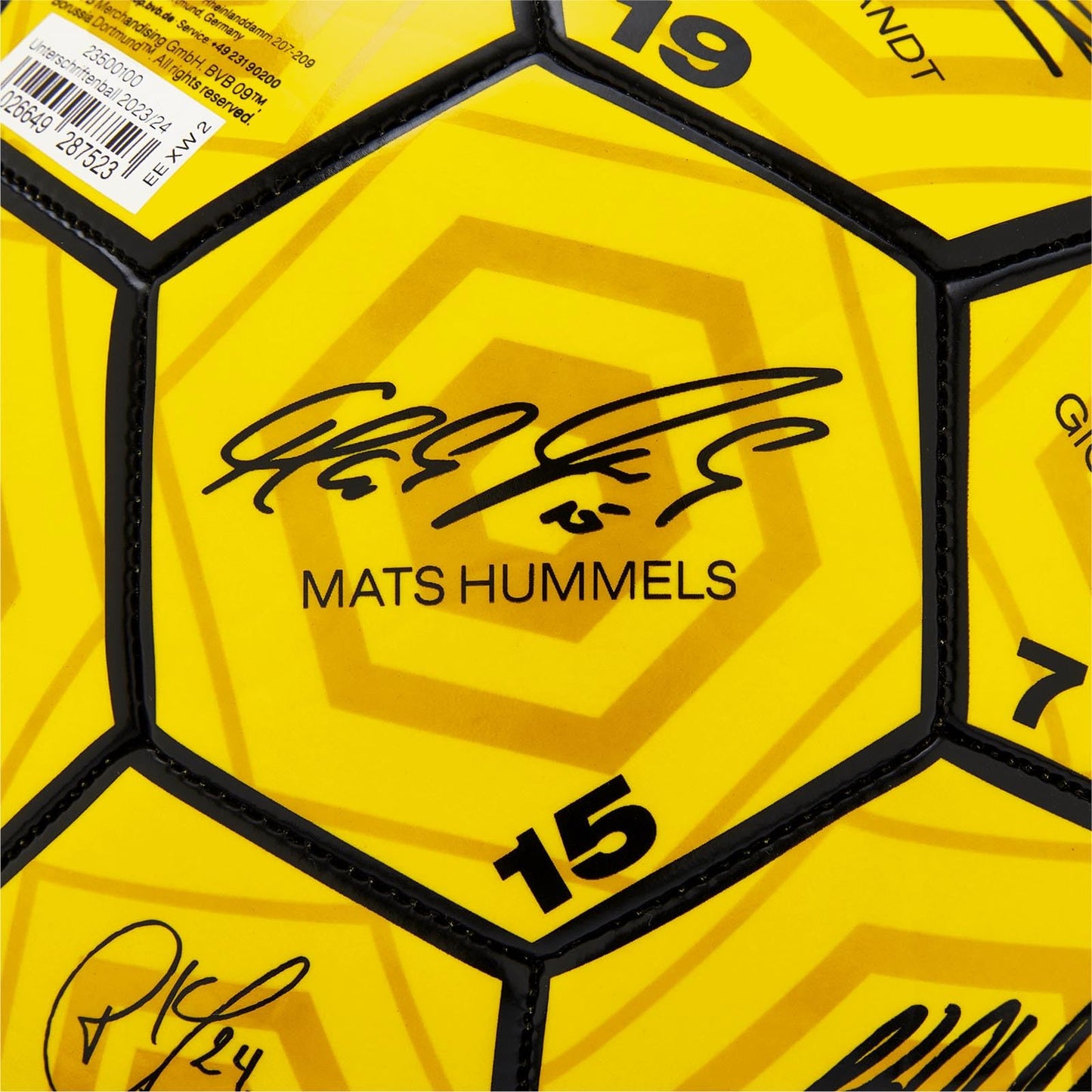 Borussia Dortmund Unisex Youth BVB Signature Ball 2023/24 Soccer, Yellow, Size 5