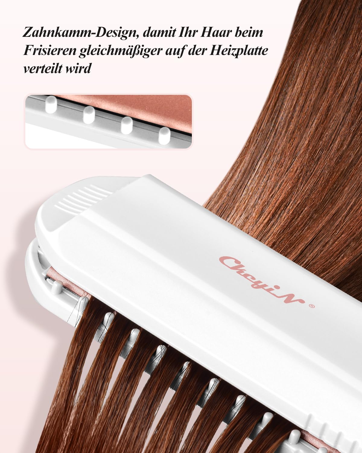 CkeyiN Hair Crimping Iron with 3 Interchangeable Plates, Hair Waver for Fluffy Hairstyle, Curling Iron for Women Adjustable Temperature Hair Straightener Curling Wand Corn Styling Tool