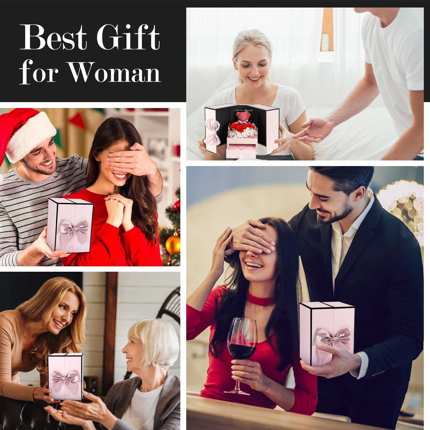 As a mother of a son, Eternal Rose with I Love You in 100 Languages Necklace, Infinity Rose Gift Box for Grandma, Girlfriend, Wife on Mother's Day.