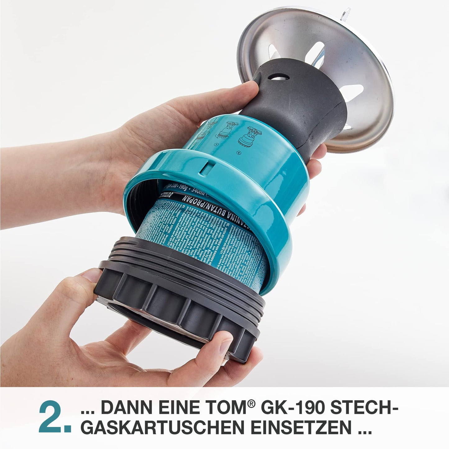 TOM Adventure Gas Camping Stove Set with 4 Butane Gas Canisters - 1 burner - Piezo ignition - Portable stove for camping, festivals & outdoor activities or as a charcoal lighter.