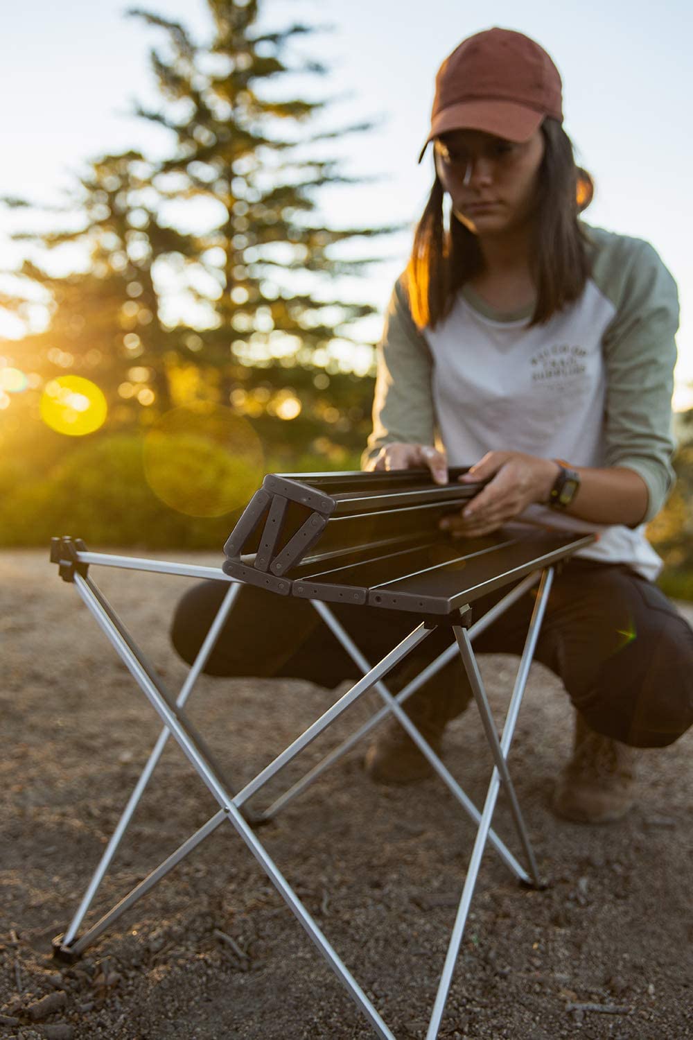 Sportneer Camping Table, Folding Camping Table, Aluminium Camping Table Lightweight with Bag, Easy to Carry, Foldable Table Perfect for Picnic Cooking Garden Hiking Travel, Black, M