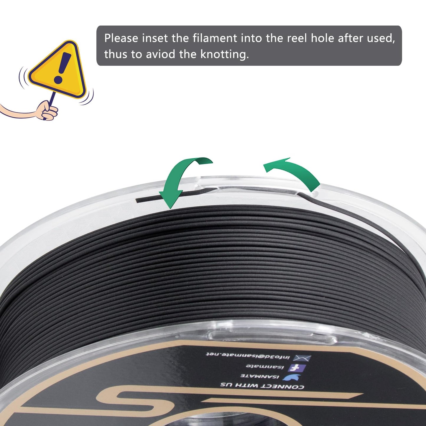 iSANMATE Wood PLA+ Filament 1.75mm, Ebony PLA+ Filament for 3D printers (20% wood powder + 80% PLA+), 1KG spool, Matte wood texture, Accuracy +/- 0.03mm.