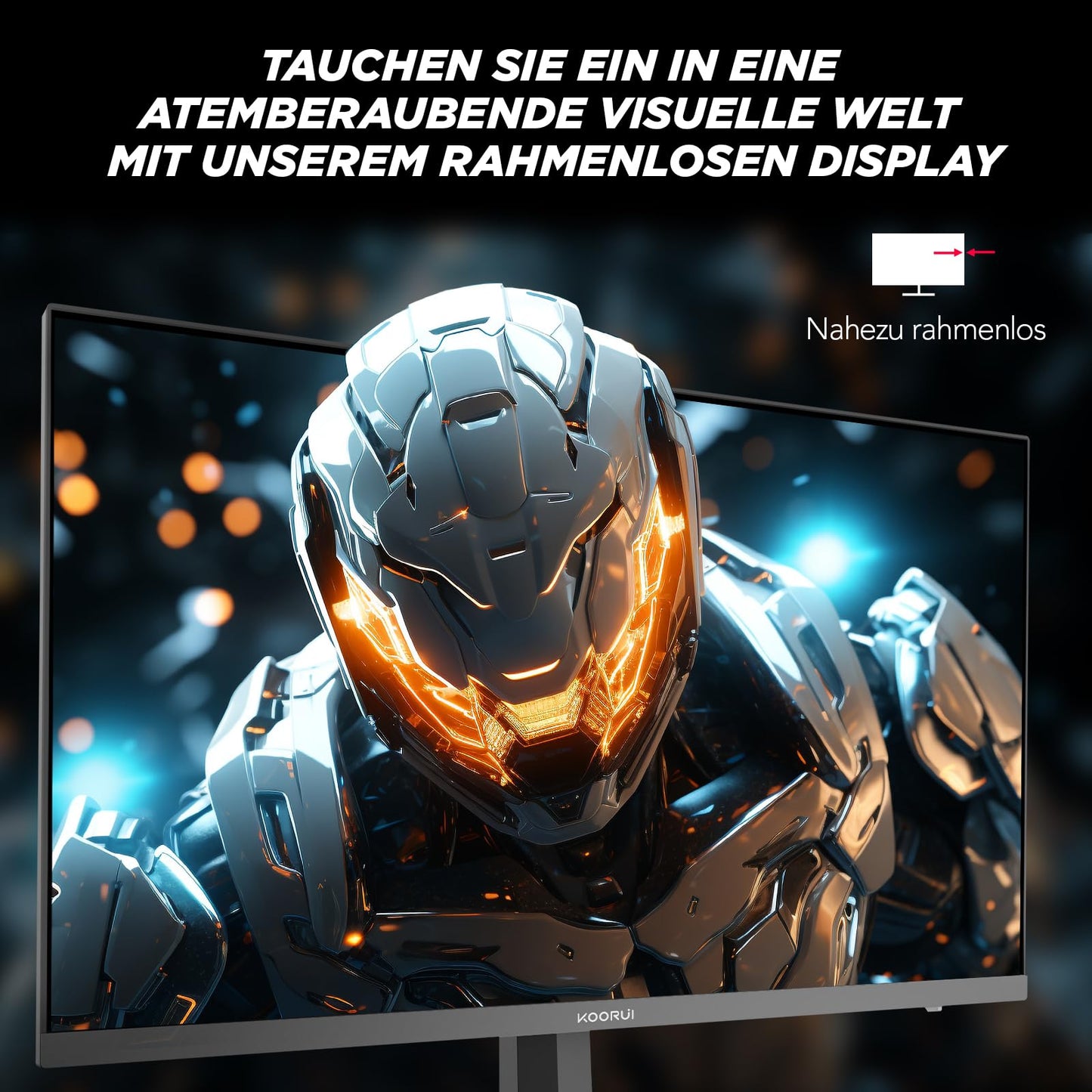 KOORUI G2711P 27-inch gaming monitor, 1ms 200Hz FHD Fast IPS HDR400 screen, 100% sRGB Adaptive Sync VESA 75x75mm.