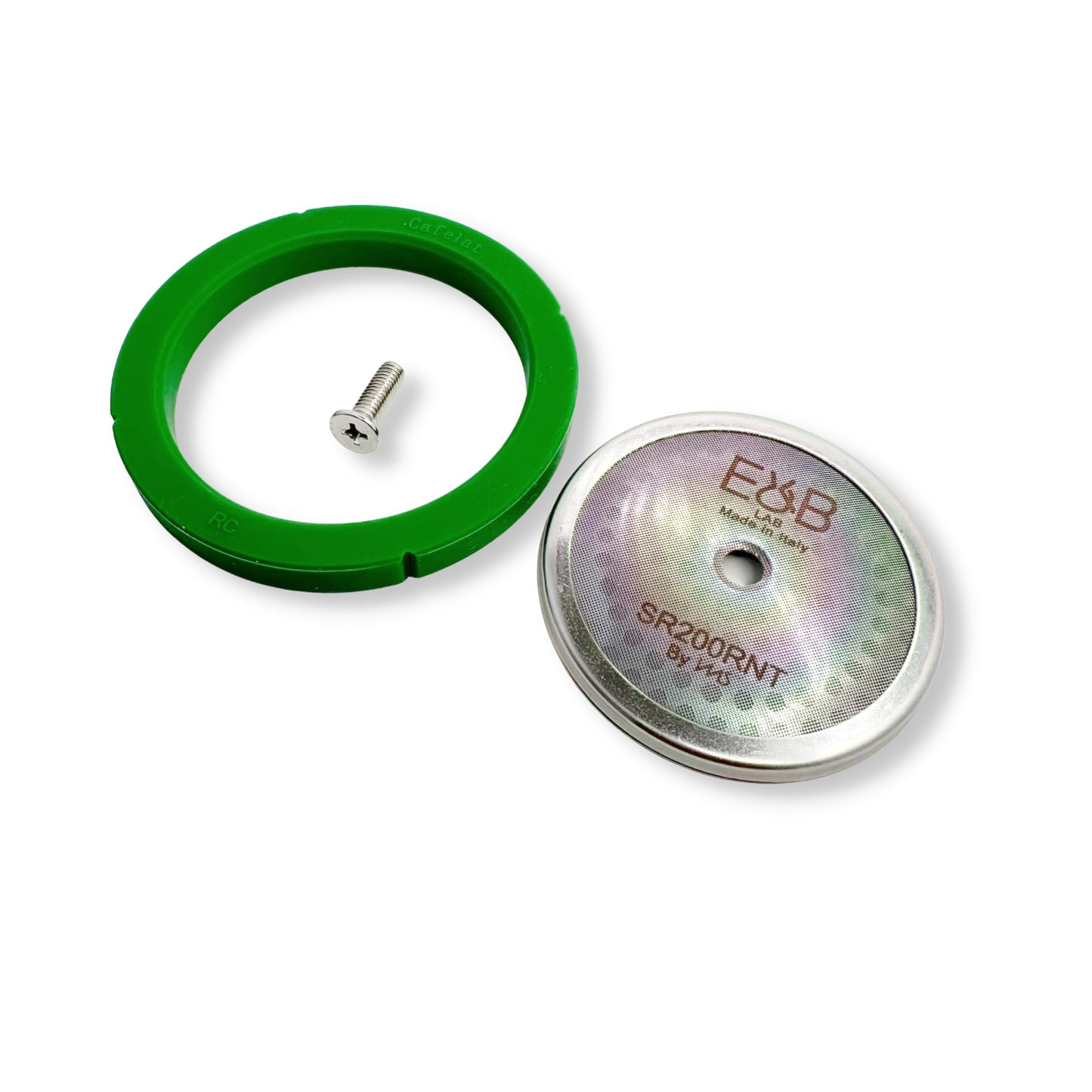 Tune Up Kit for Rancilio Silvia Espresso. Nanotech Reinforced Shower Screen, Cafelat Seal, Flat Screw. 3