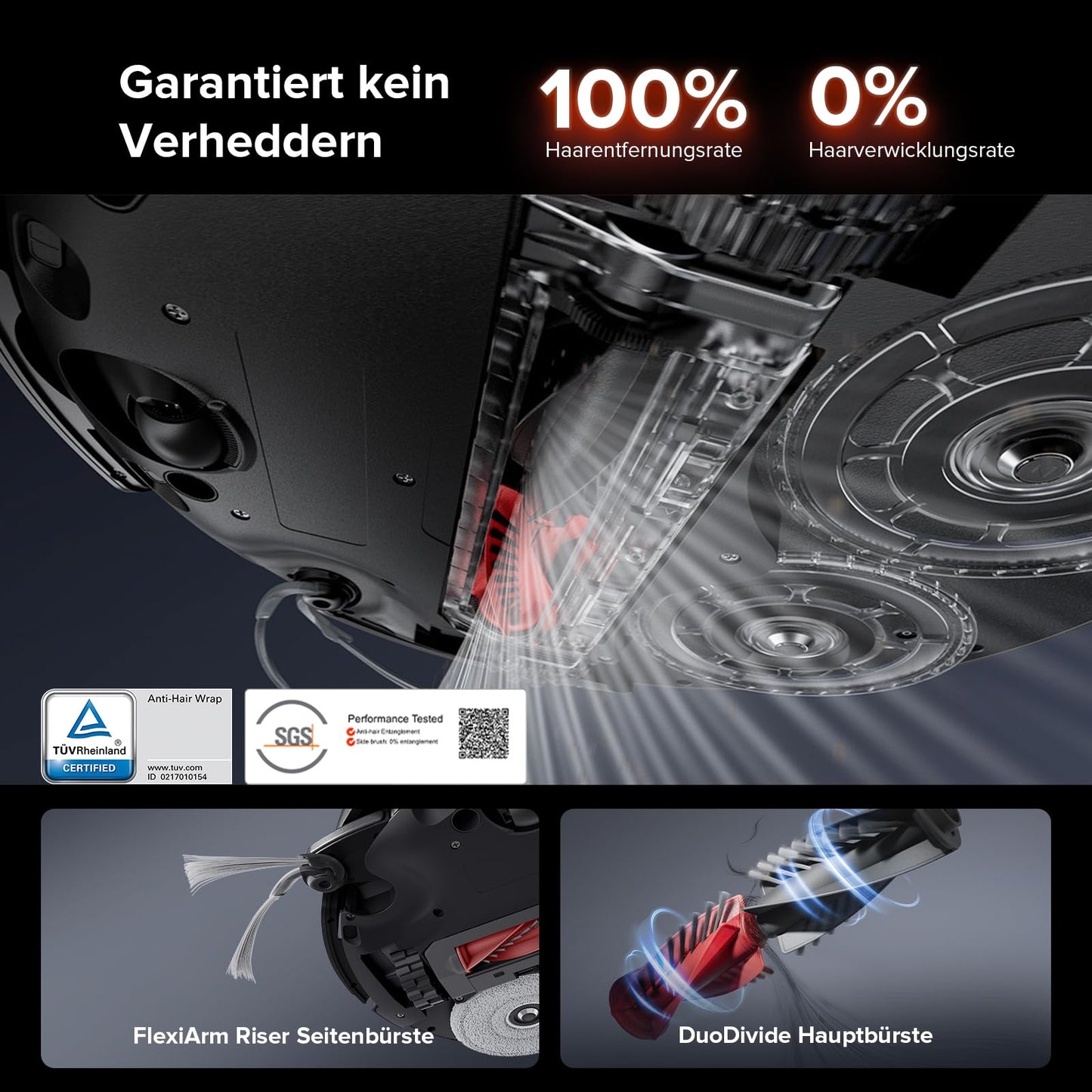Roborock Saros 10R robotic vacuum cleaner with mopping function and customizable mop, 7.98cm Ultra-Slim Design, StarSight System 2.0, Zero-Tangle System