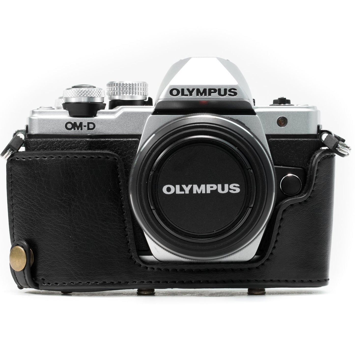 MegaGear MG367 Olympus OM-D E-M10 Mark II, E-M10 (14-42mm) Ever Ready Leather Camera Case with Strap - Black