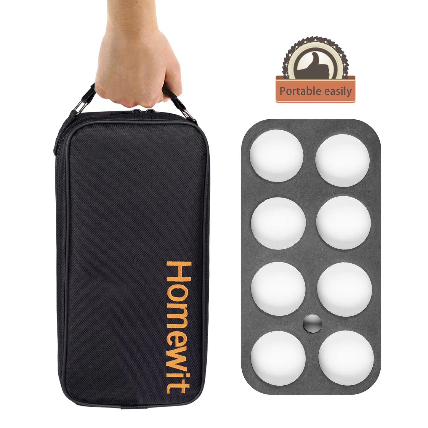 Bocce balls, petanque balls with 8 metal, 2 wood balls, 2 measuring devices, 1 boules ball magnet attachment & luxurious carry bag. Perfect for outdoor play in the garden or at the beach.